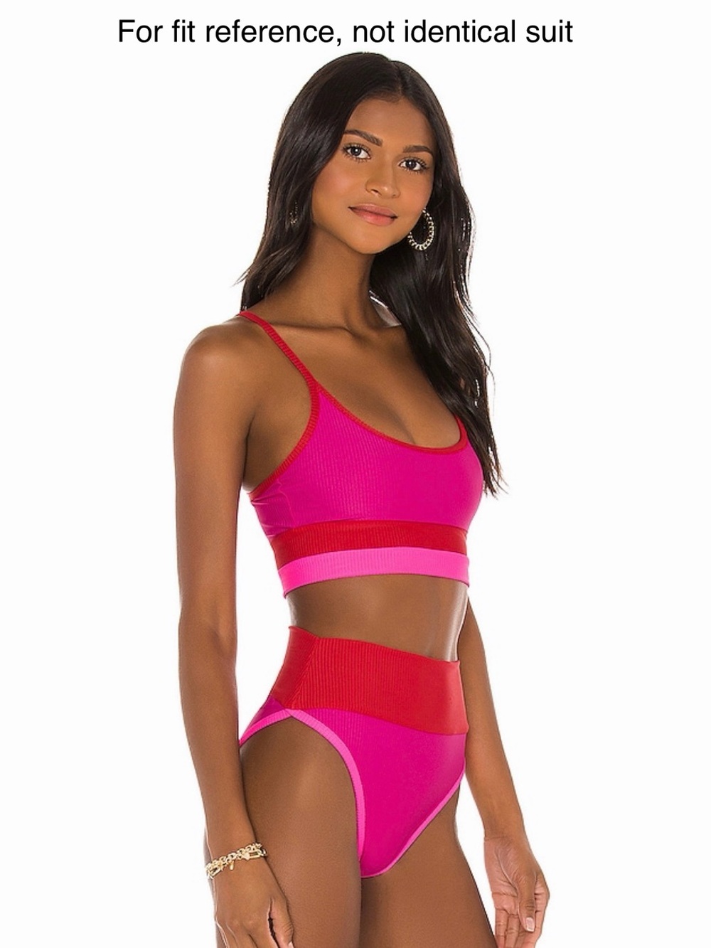 NWOT, Beach Riot Bikini SET Ribbed Colorblock Swim